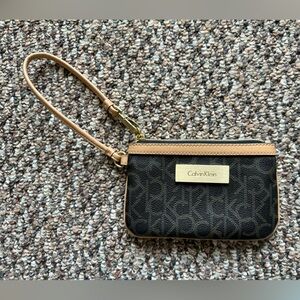 Calvin Klein wristlet - brown and beige